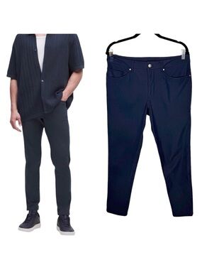 Lululemon ABC Slim Fit 5 Pocket Pants Size 32 Navy Warpstreme Fabric Classic